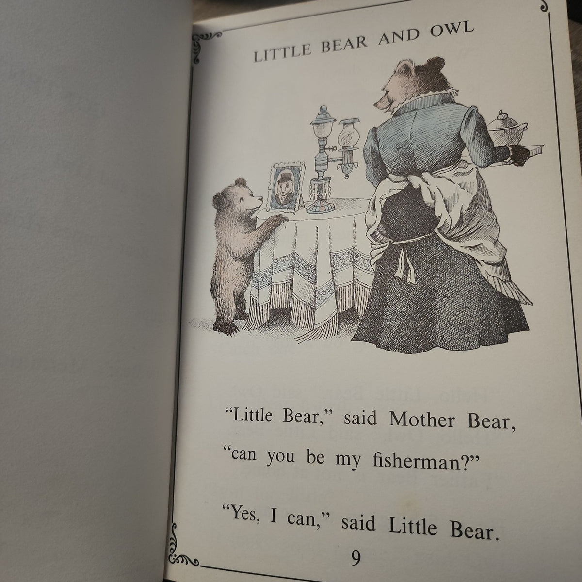Little Bear and Owl interior page from Father Bear Comes Home, illustrated by Maurice Sendak