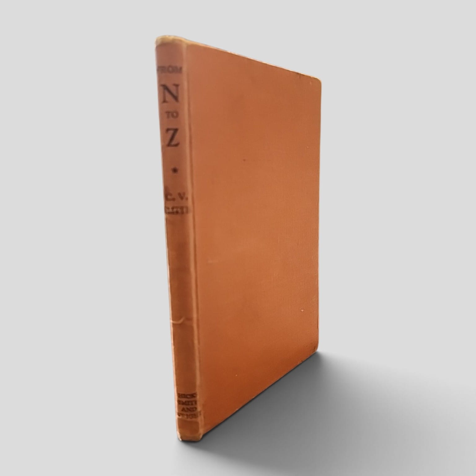 From N to Z by C. V. Smith orange cloth hardcover