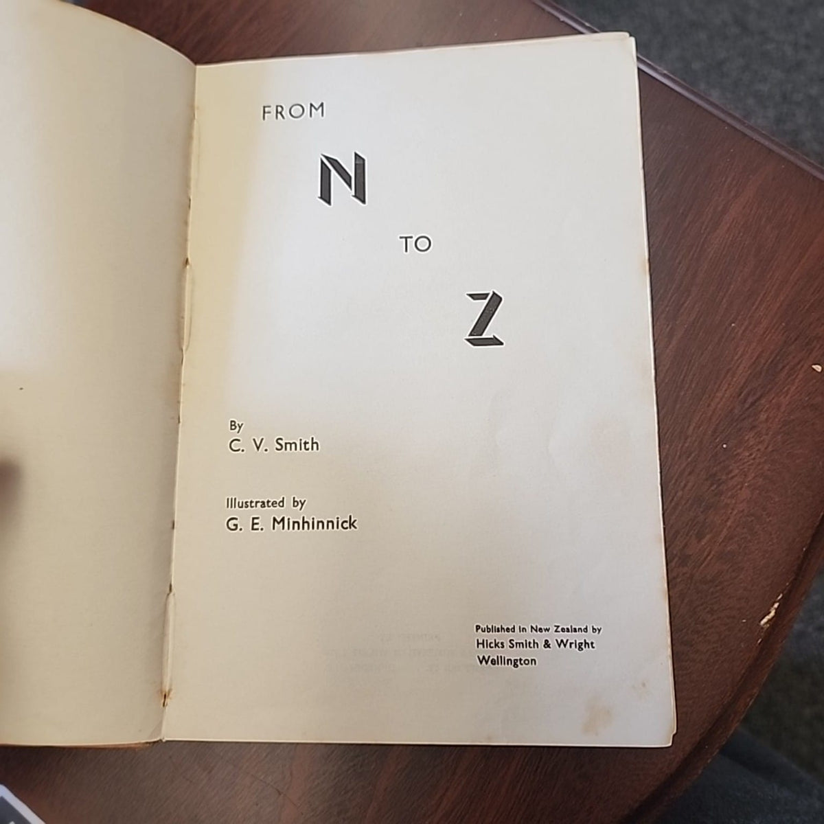 From N to Z by C. V. Smith title page, illustrated by G. E. Minhinnick