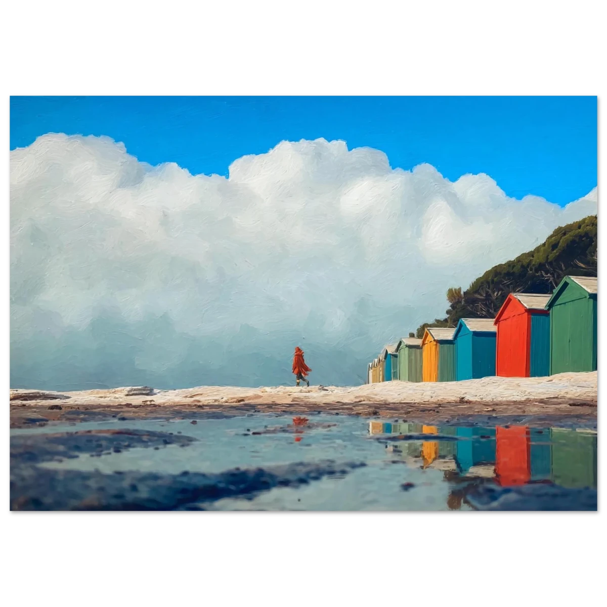 Girl by the boatsheds Titahi Bay Semi - Glossy Paper Poster - Books Worth Keeping