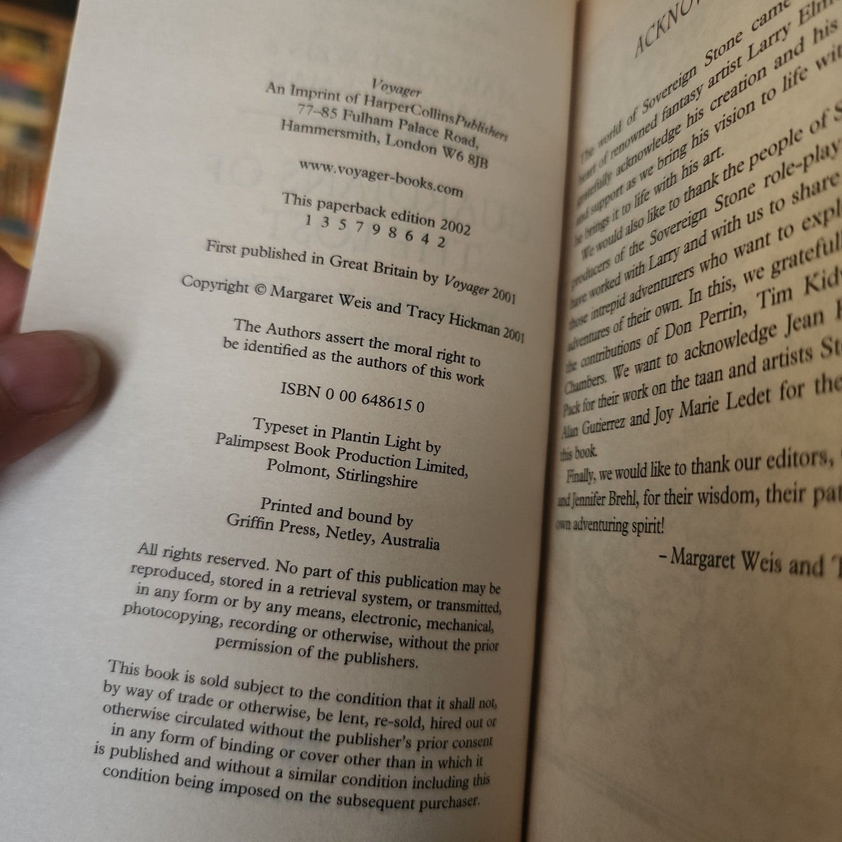 Guardians of the Lost copyright and publication page