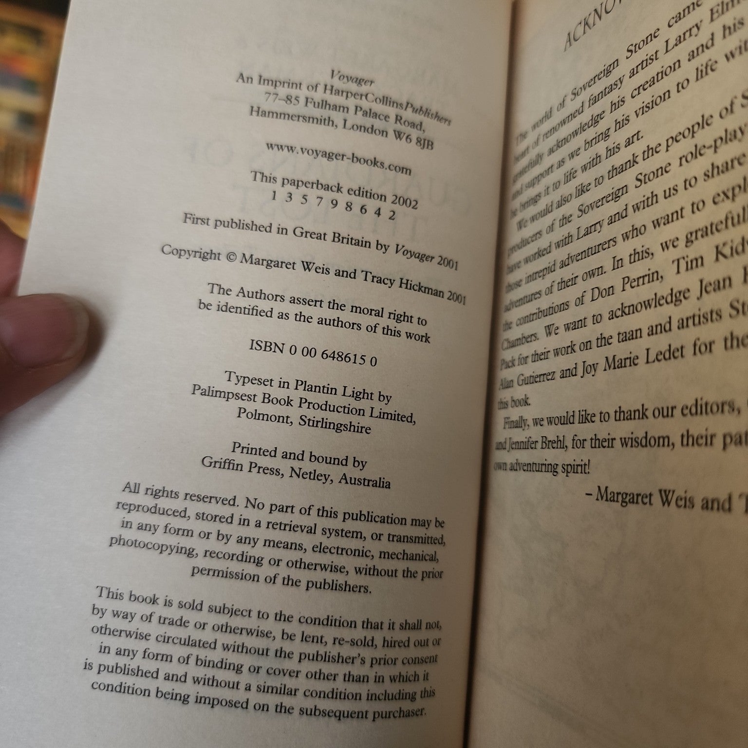 Guardians of the Lost copyright and publication page