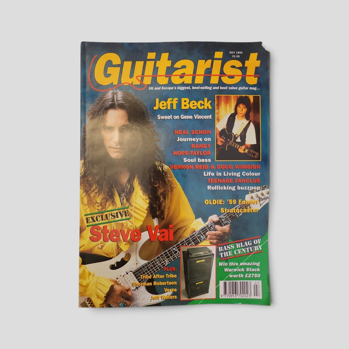 Guitarist Magazine — July 1993: Steve Vai / Jeff Beck — front cover