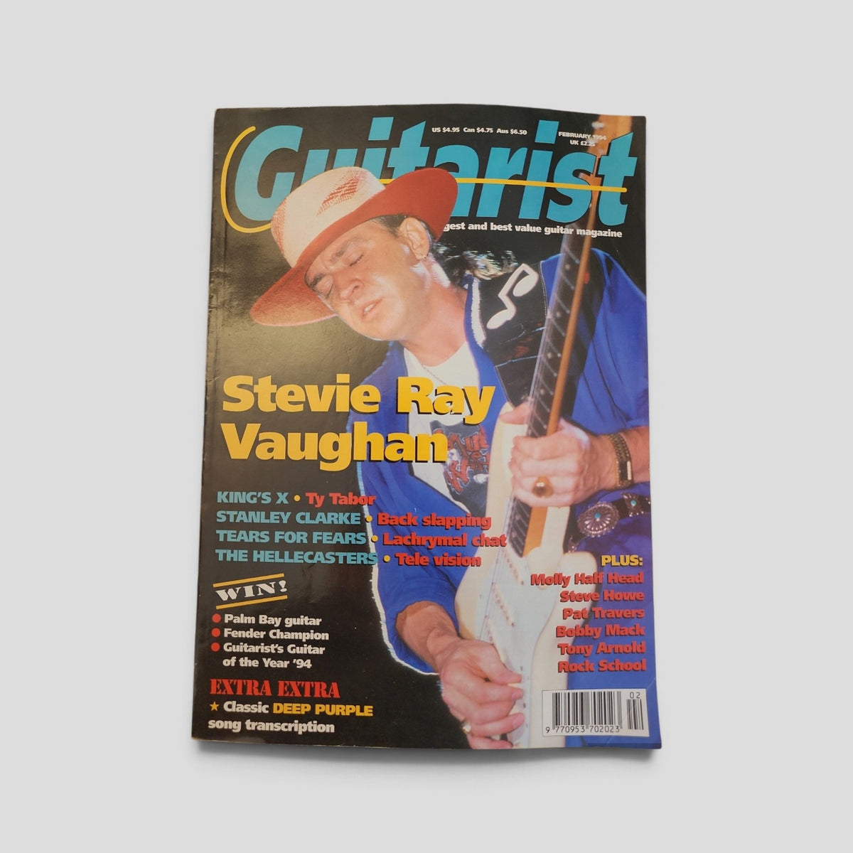 Guitarist Magazine — February 1994: Stevie Ray Vaughan — front cover
