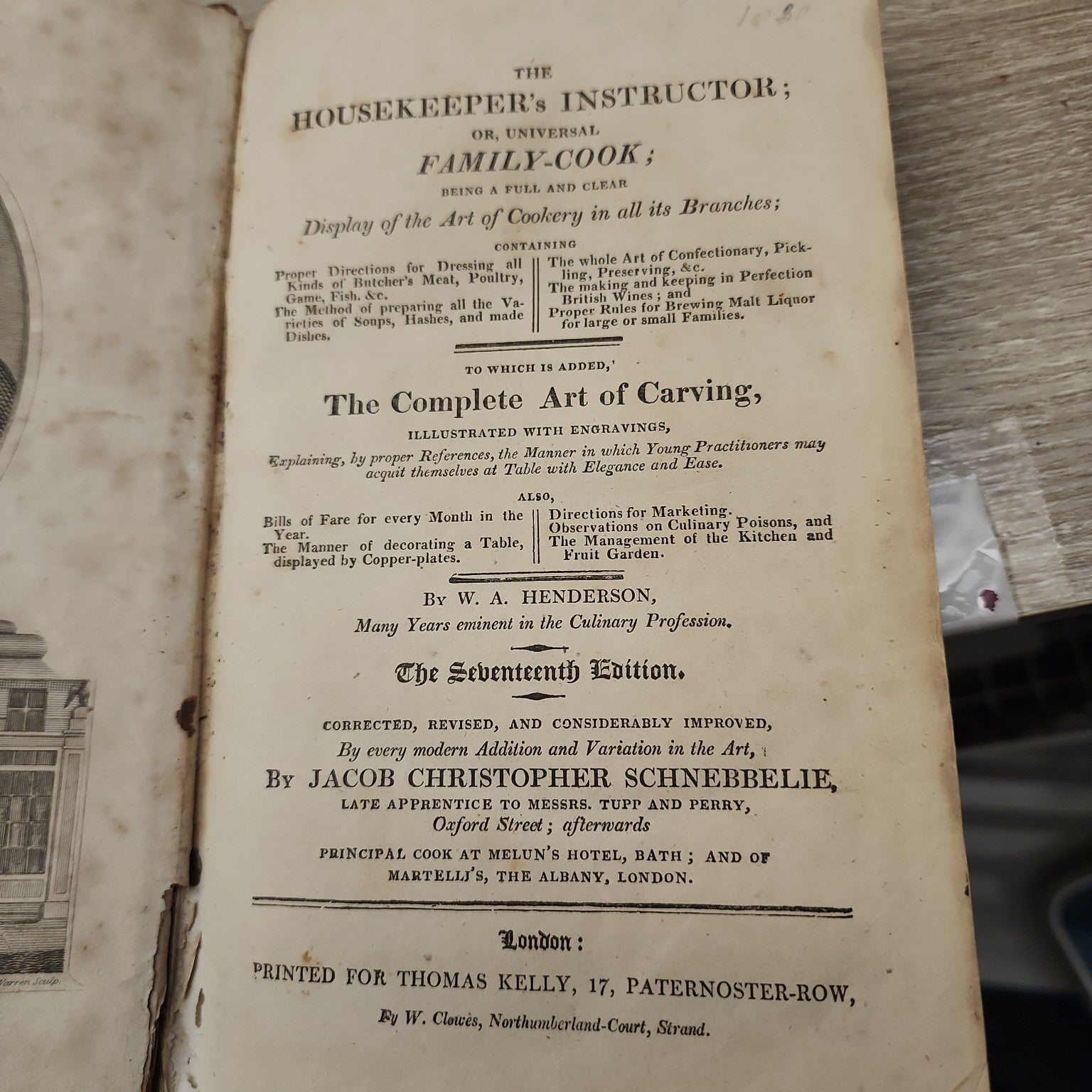 Close-up of the title page of The Housekeeper's Instructor, seventeenth edition