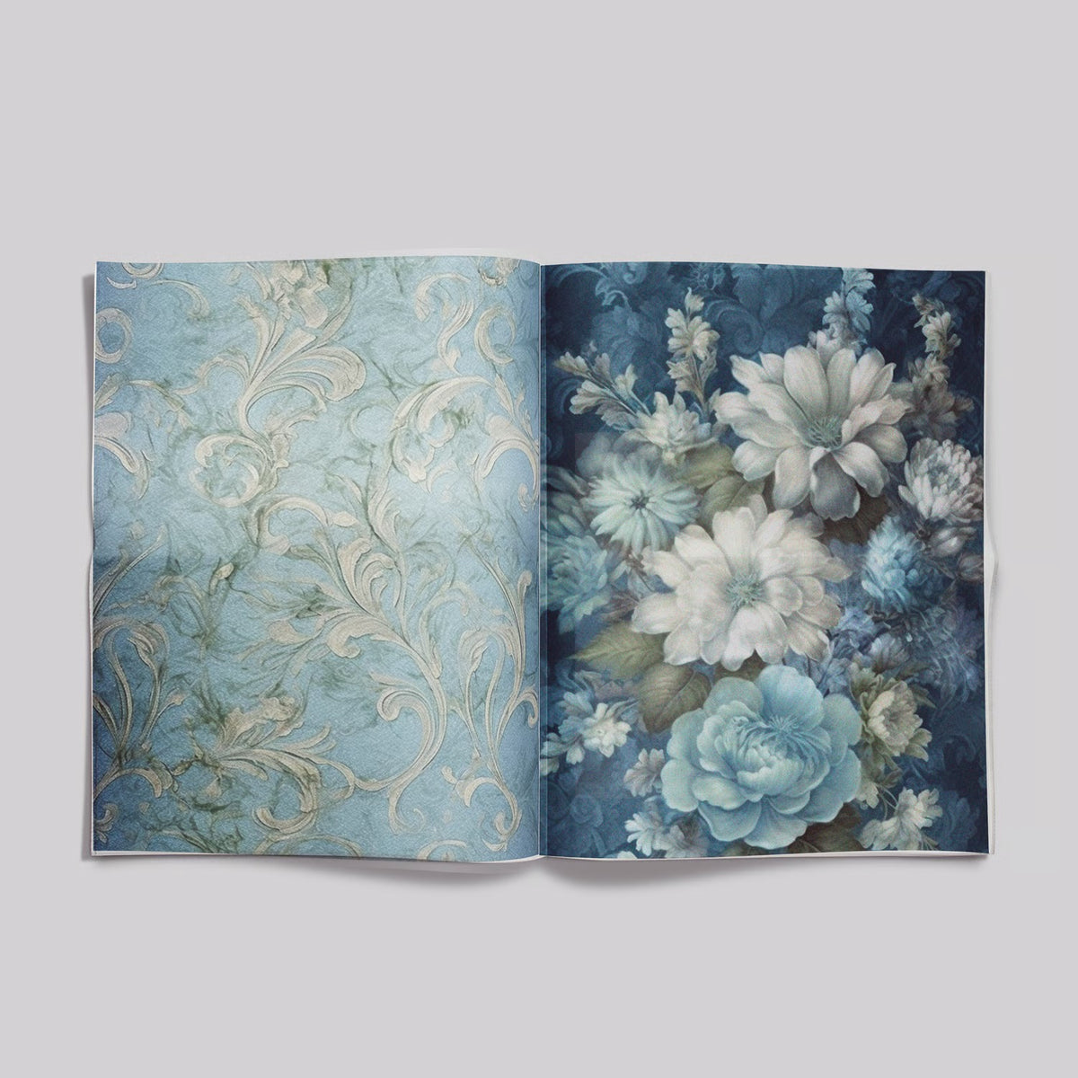 Shabby Blues MEGA Digital Junk Journal Kit - Over 100 Printable Journal Pages