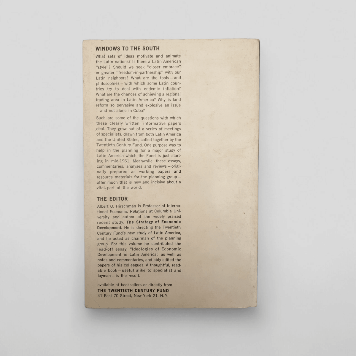 Latin American Issues: Essays and Comments – Edited by Albert O. Hirschman (1962 Third Printing) - Books Worth Keeping