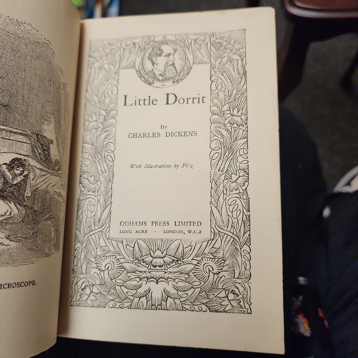 Little Dorrit by Charles Dickens, Odhams Press title page illustrated by Phiz