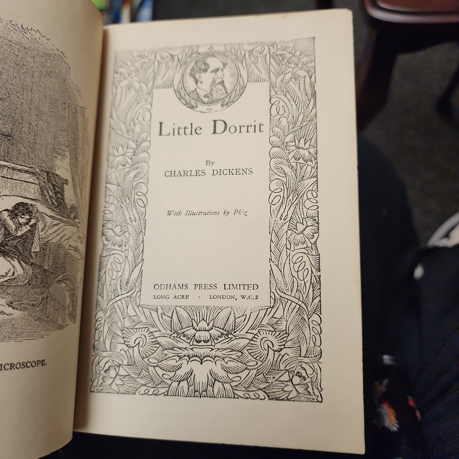 Little Dorrit by Charles Dickens, Odhams Press title page illustrated by Phiz