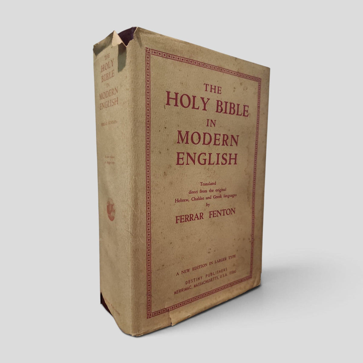 Ferrar Fenton Holy Bible in Modern English, worn dust jacket