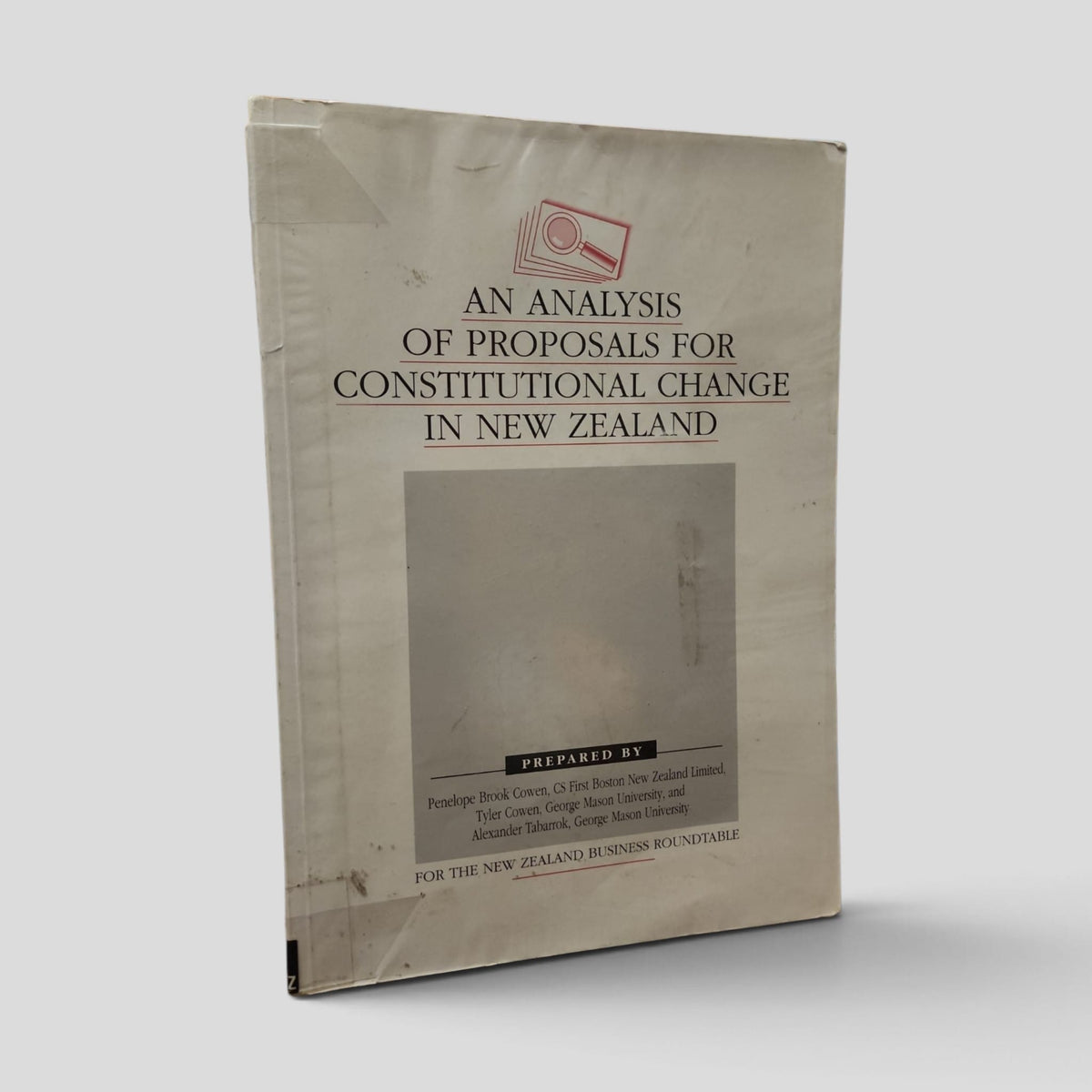 Front cover of An Analysis of Proposals for Constitutional Change in New Zealand — actual used ex-library copy