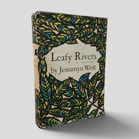 Front cover of Leafy Rivers by Jessamyn West — actual used hardback with worn dust jacket