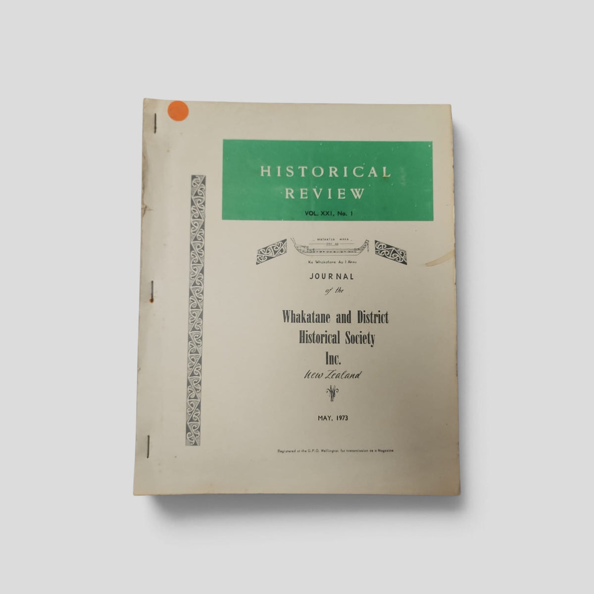 Historical Review, Vol. XXI No. 1, May 1973 — actual used copy, front cover