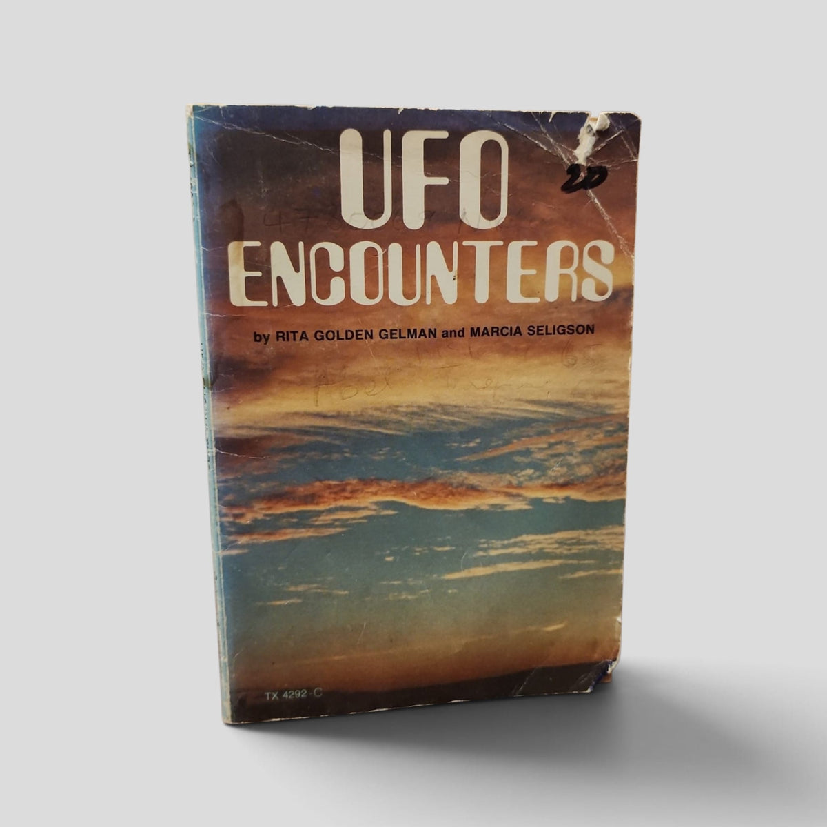 Original front cover of UFO Encounters, paperback copy at LOC022