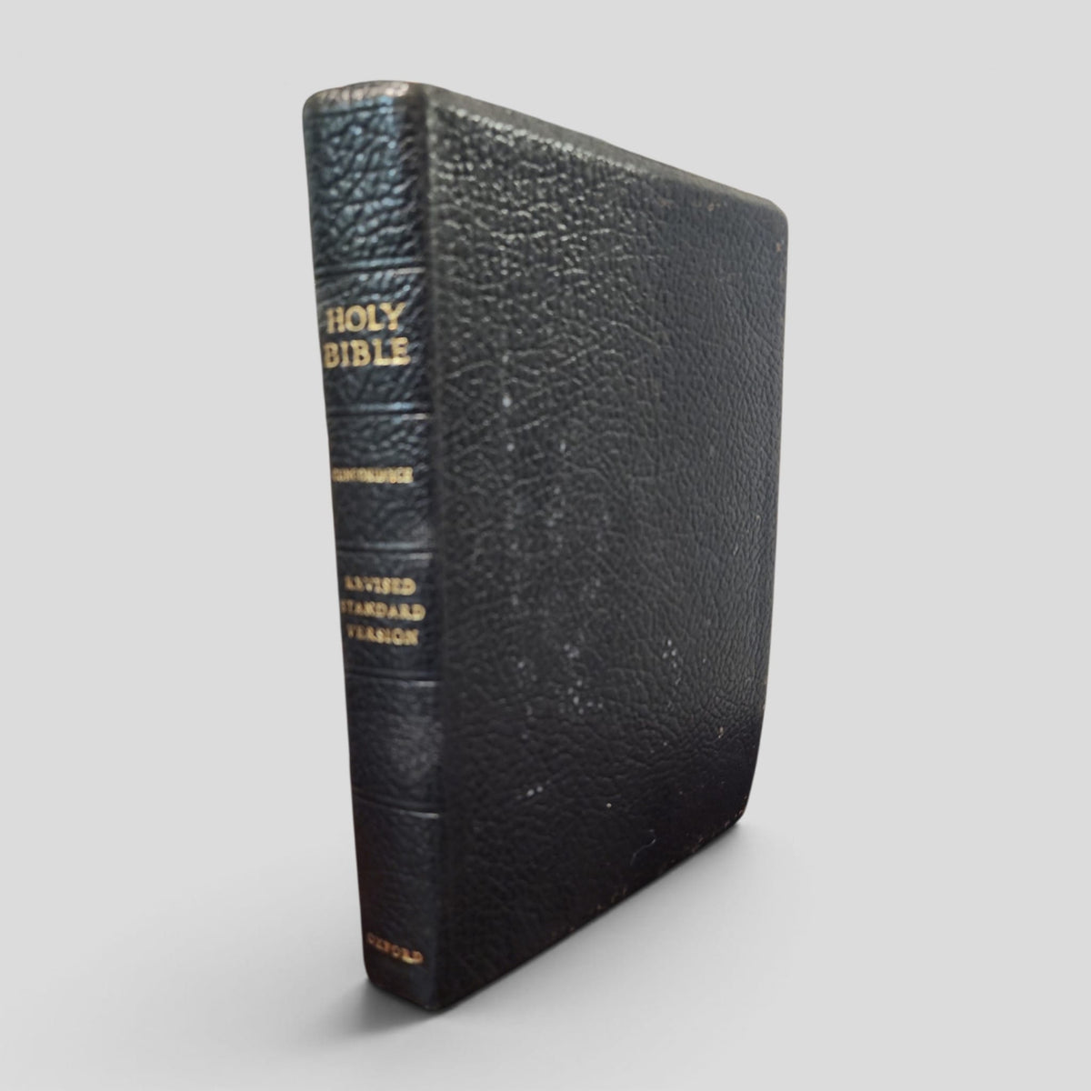 Oxford Revised Standard Version Bible with concordance — actual copy, black textured cover