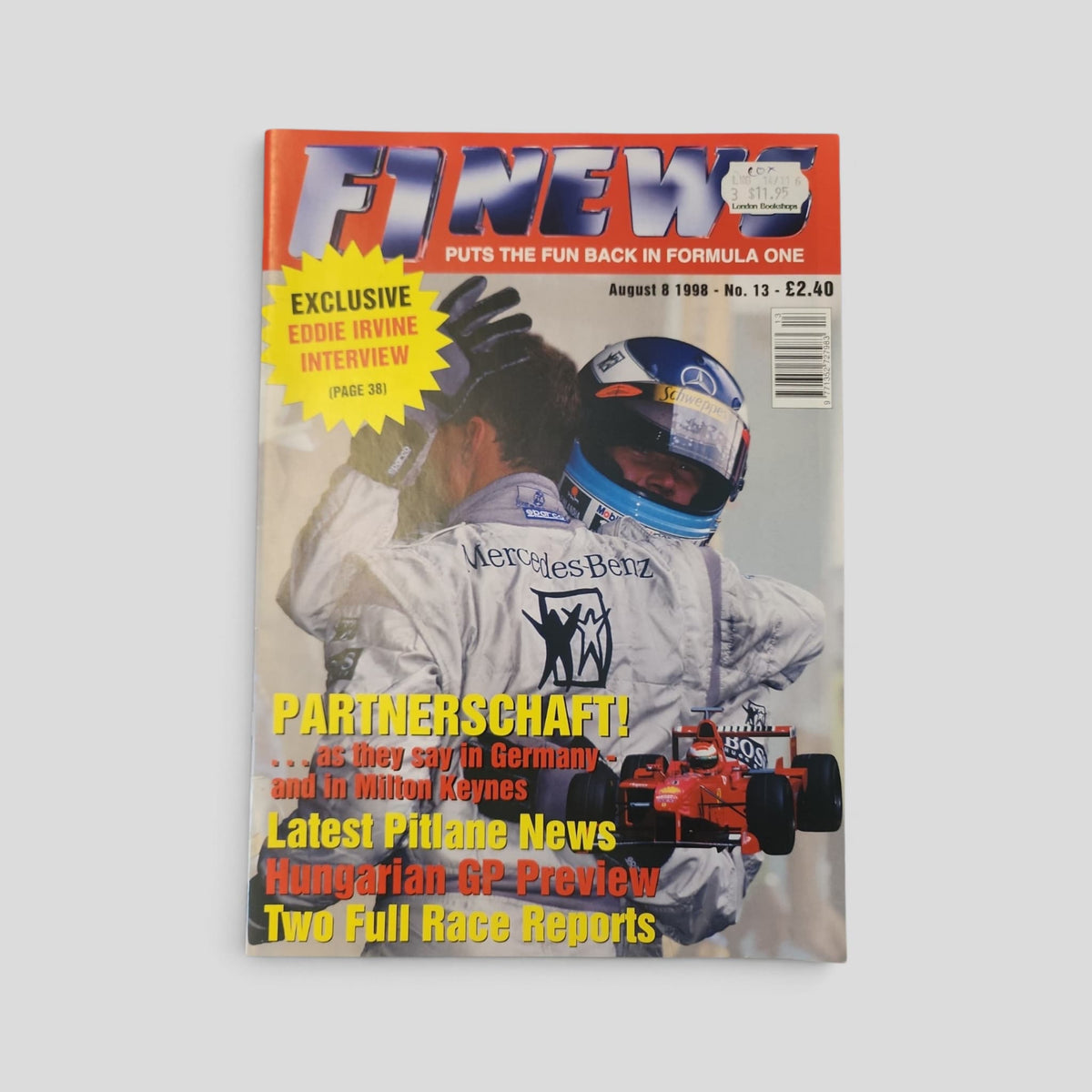 F1 News – No. 13 – August 8 1998 — original front cover