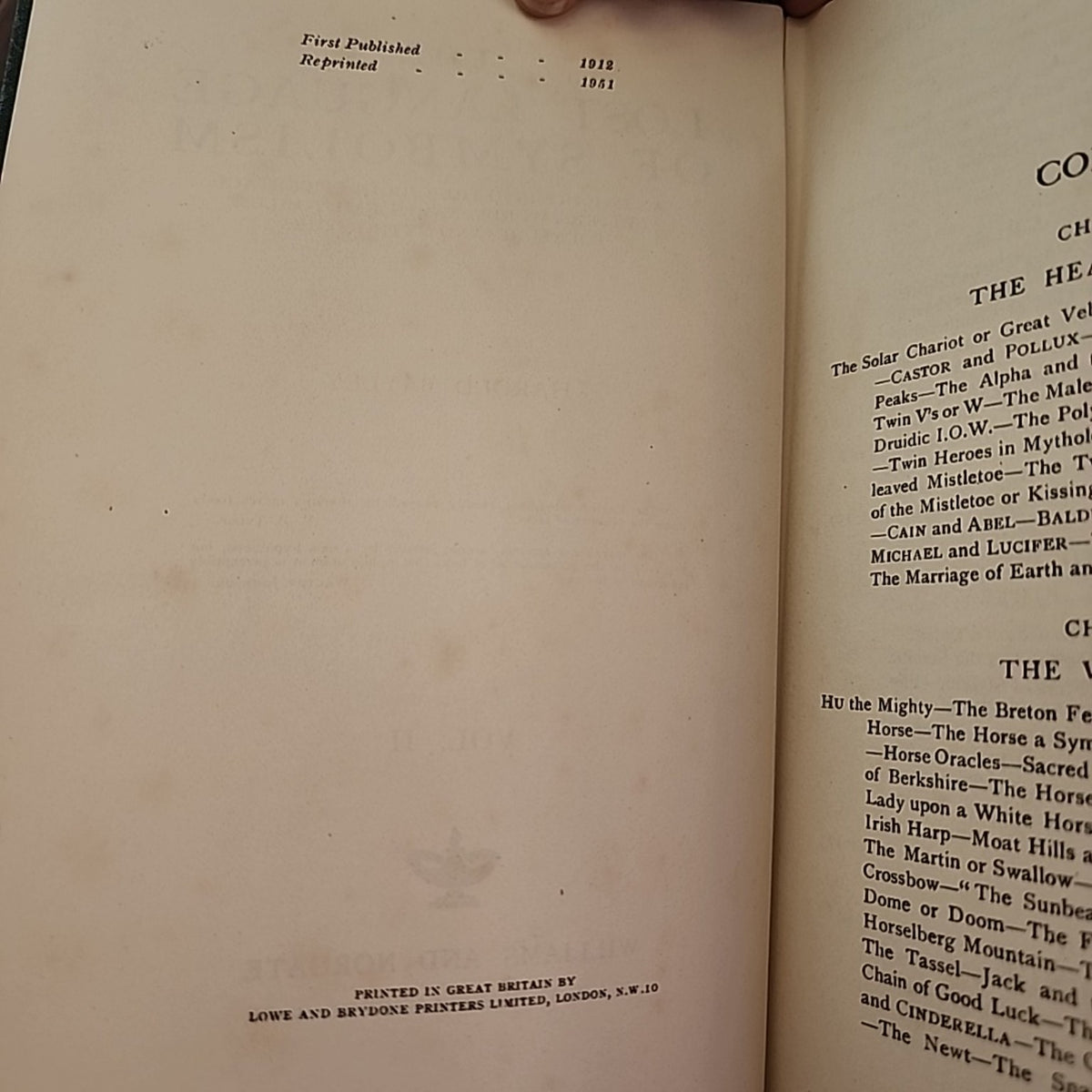 1951 reprint statement in The Lost Language of Symbolism Volume II by Harold Bayley