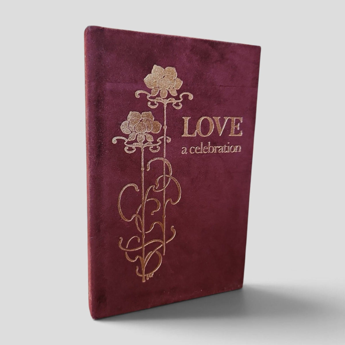 Love: A Celebration edited by Helen Exley — burgundy velveteen front cover