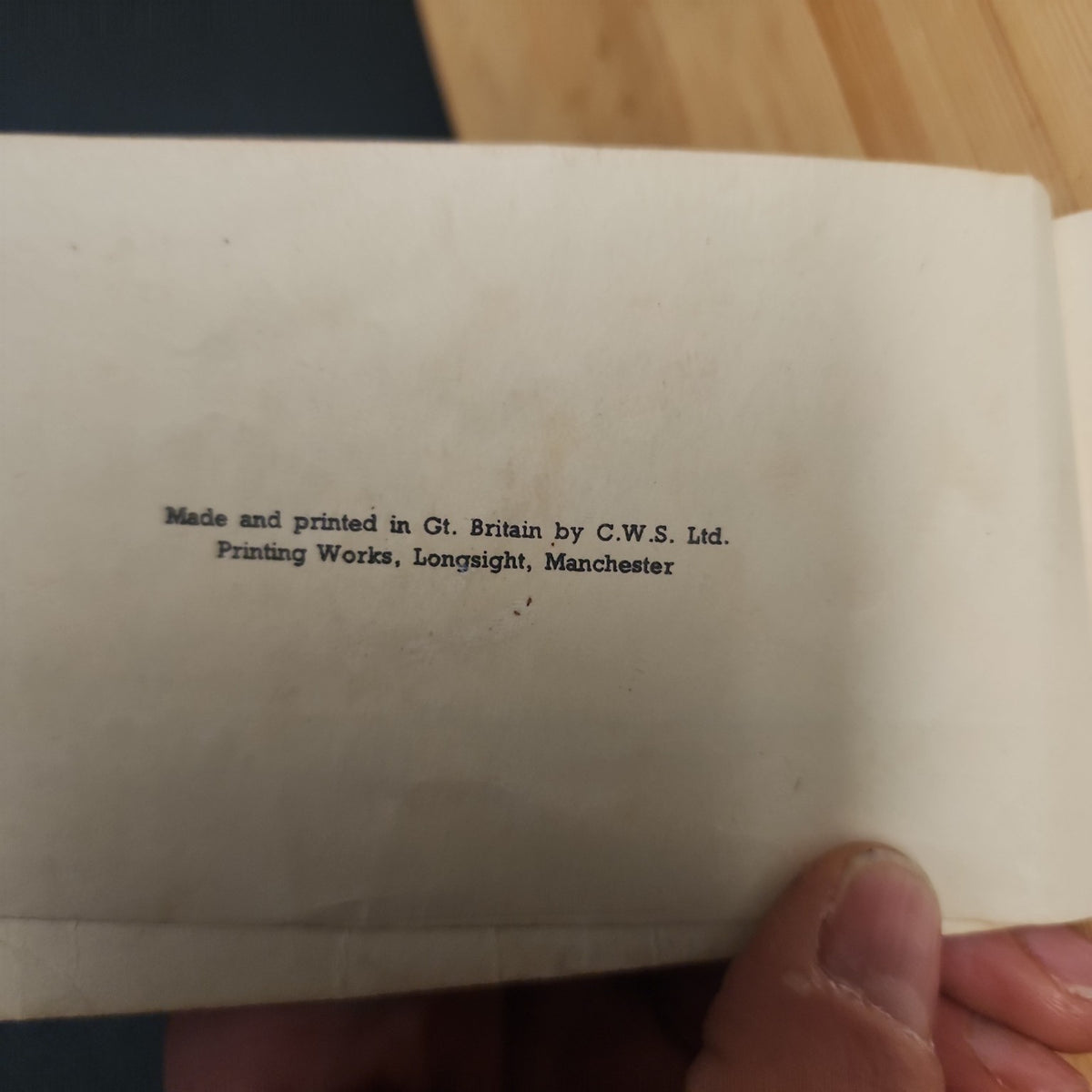 Printer information page from Mary Mouse to the Rescue, printed by C.W.S. Ltd., Longsight, Manchester