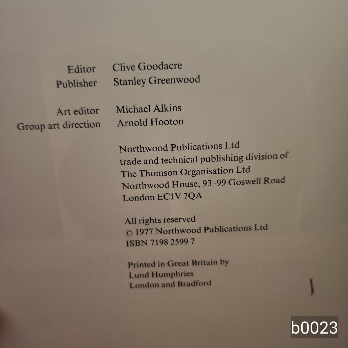 Penrose 1977-78 Volume 70 copyright page showing editor publisher and ISBN