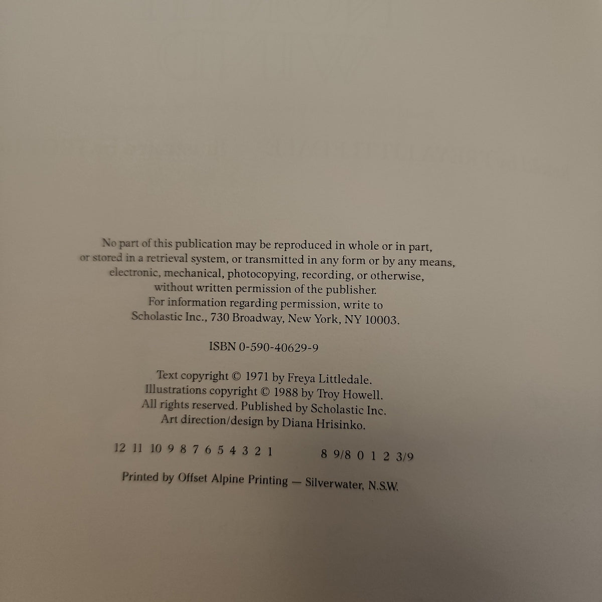 Peter and the North Wind copyright and ISBN page