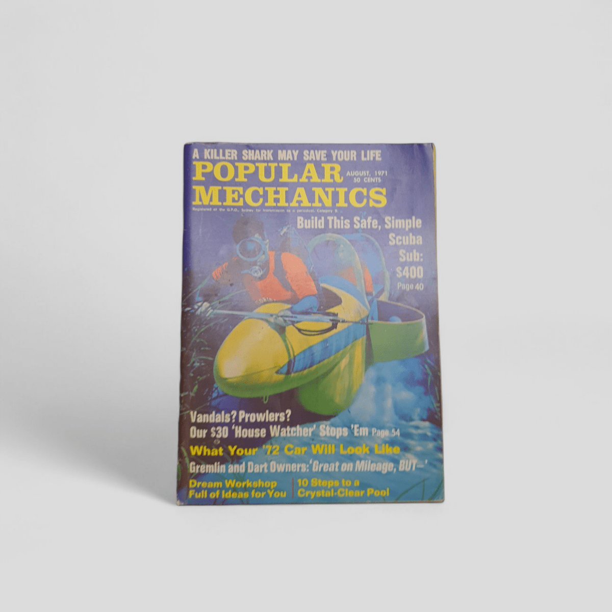 Popular Mechanics Magazine August 1971 (Scuba Sub) - Books Worth Keeping