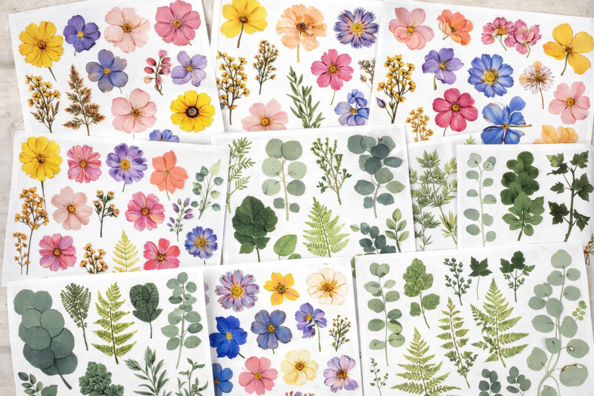 Pressed Flower Fussy Cuts Sticker Sheet - Digital Download - Books Worth Keeping