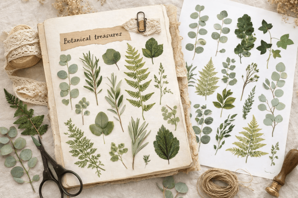 Pressed Flower Fussy Cuts Sticker Sheet - Digital Download - Books Worth Keeping