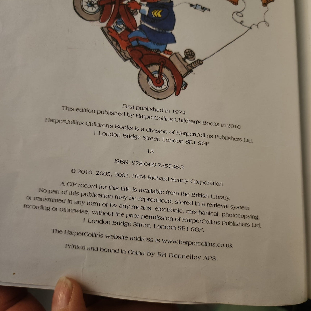 Copyright page showing ISBN 9780007357383
