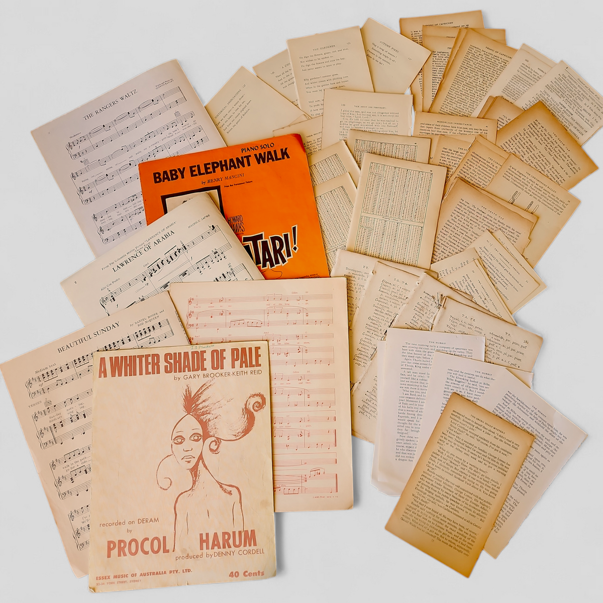 100 Old Book Pages & Vintage Sheet Music - For Junk Journals, Scrapbooking, Collage & Paper Craft