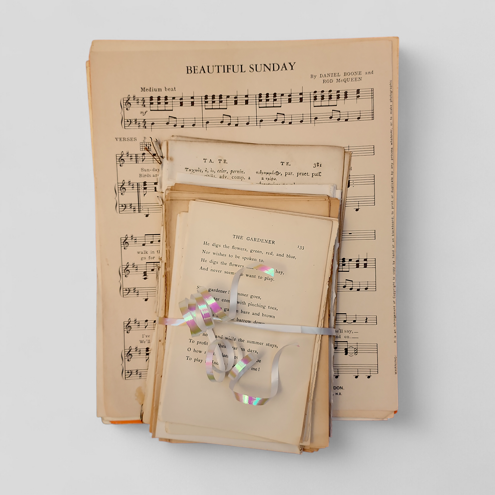 100 Old Book Pages & Vintage Sheet Music - For Junk Journals, Scrapbooking, Collage & Paper Craft