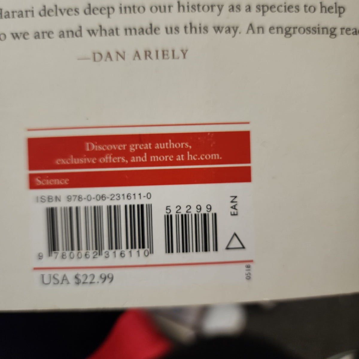 ISBN 9780062316110 for Sapiens: A Brief History of Humankind by Yuval Noah Harari