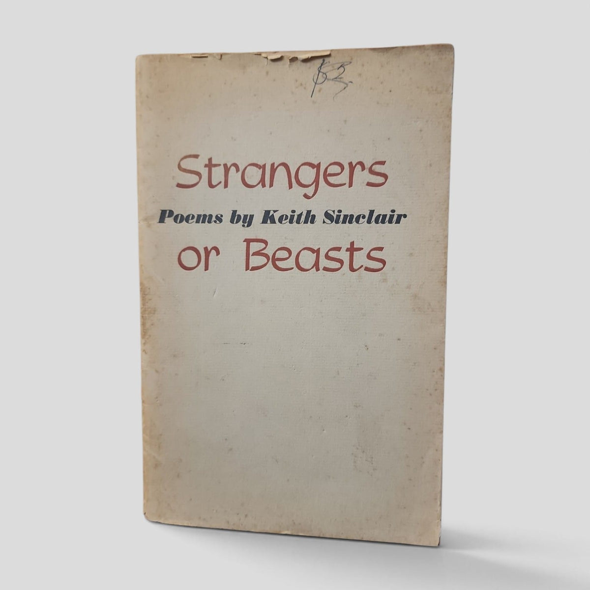 Strangers or Beasts by Keith Sinclair, 1954 Caxton Press poetry paperback front cover