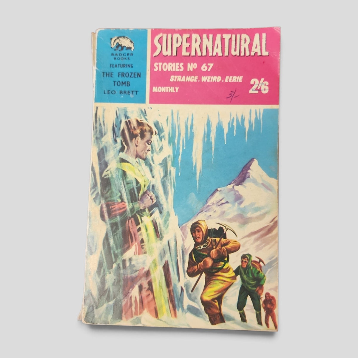 Supernatural Stories No. 67 featuring The Frozen Tomb by Leo Brett, Badger Books
