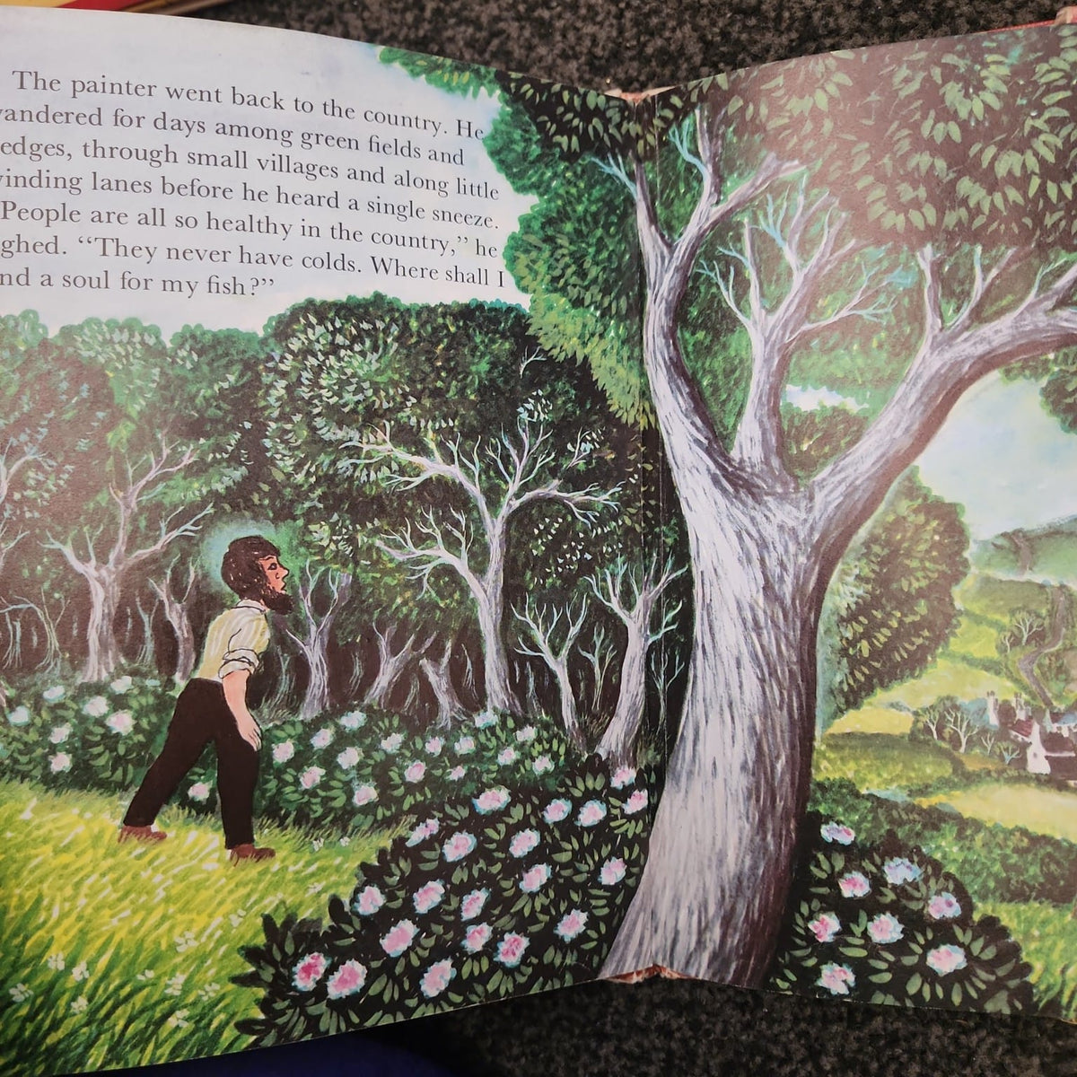 The Painter and the Fish by Catherine Storr - illustrated interior spread by Alan Howard