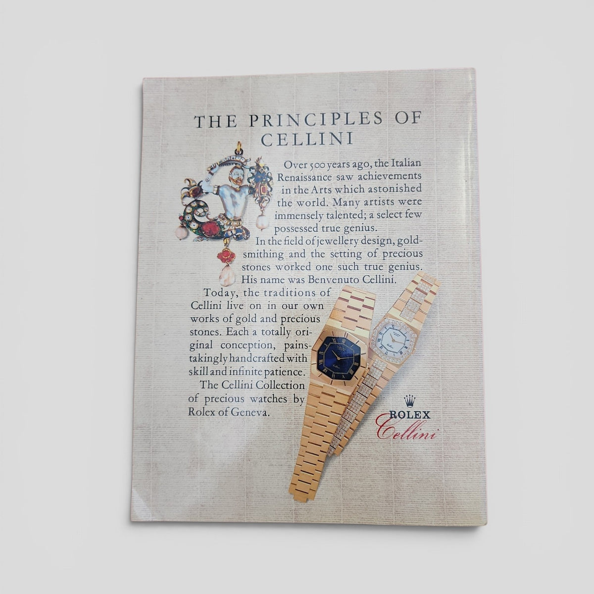 Rolex Cellini advertisement in The Regent Magazine 1988