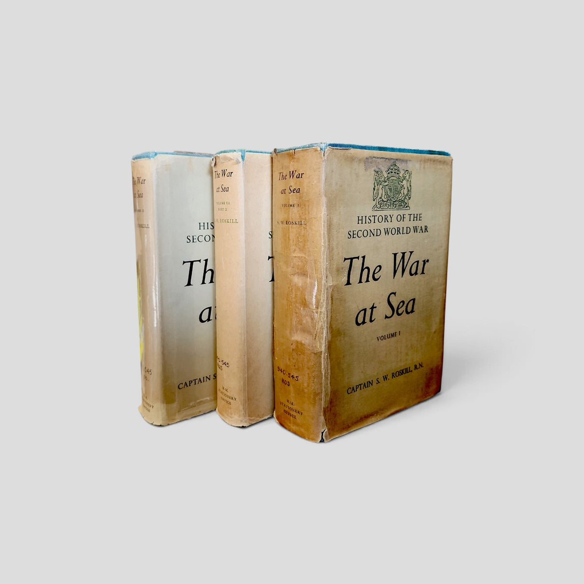 The War at Sea by S. W. Roskill three-volume partial set