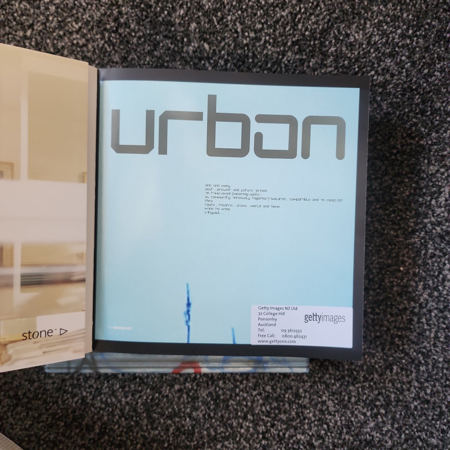 Urban by Roy Stone - interior title page and Getty Images NZ label