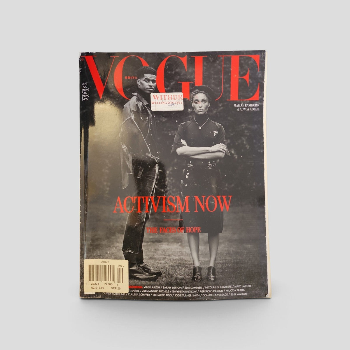 British Vogue Magazine — September 2020: Marcus Rashford & Adwoa Aboah — front cover