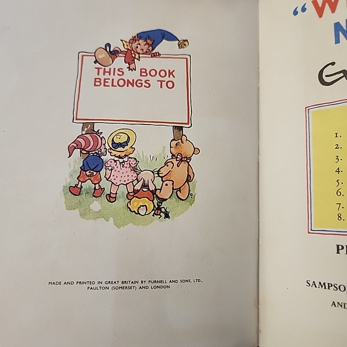 Well Done Noddy by Enid Blyton, Noddy Book 5, vintage Purnell hardcover front cover